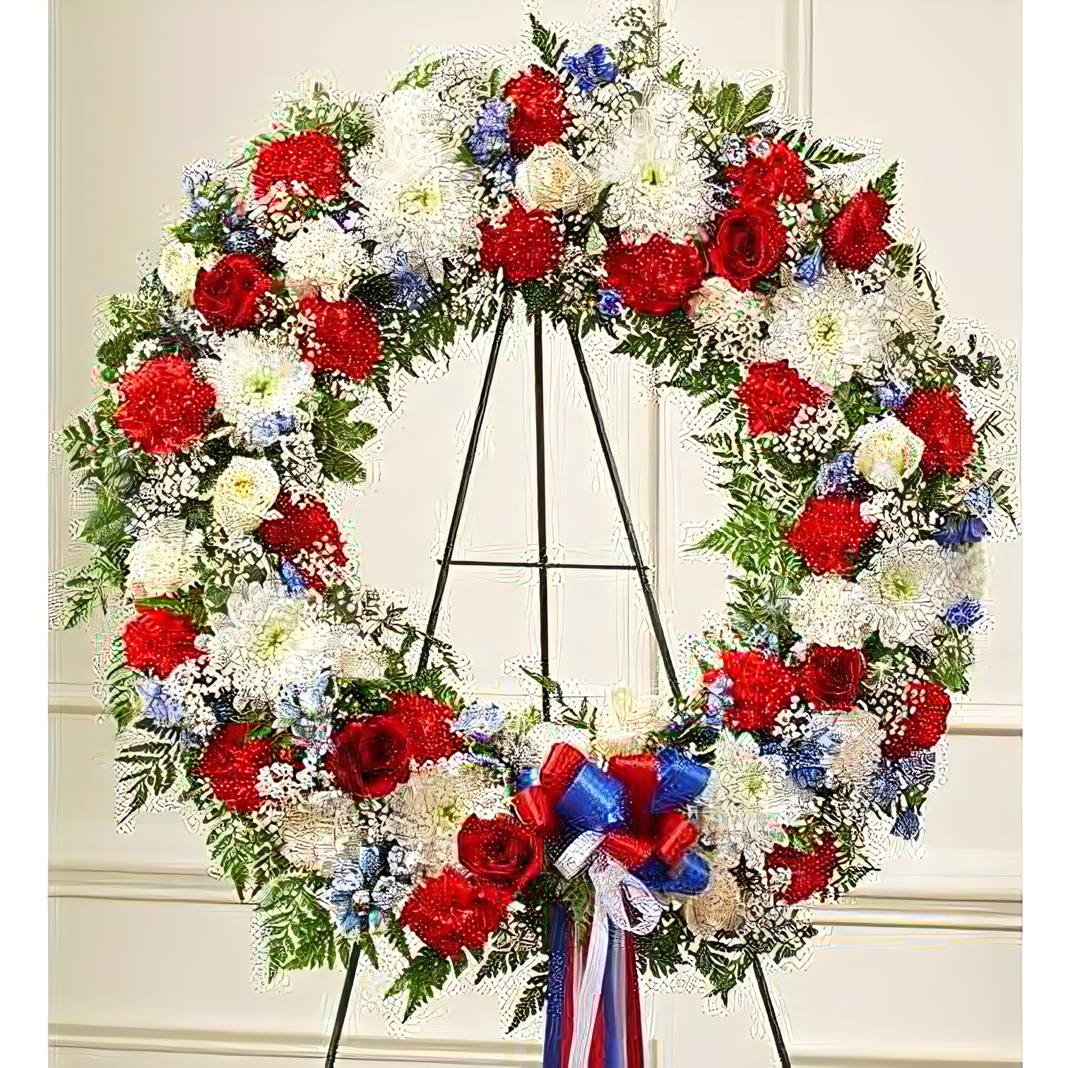 Royal Blue and White Wreath or Red and White Wreath Lighthouse